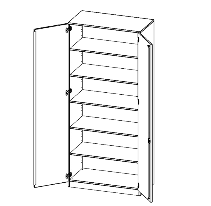 KAST 6 OH - SERIE EVO180 - 100 x 226 x 60 cm