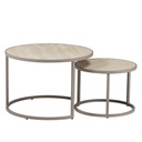 Salontafel Sef rond set van 2 taupe/travertin