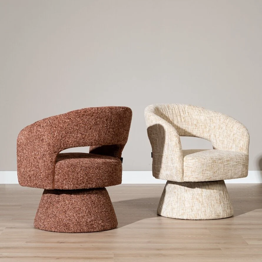 Josh - draaibare fauteuil in chenille
