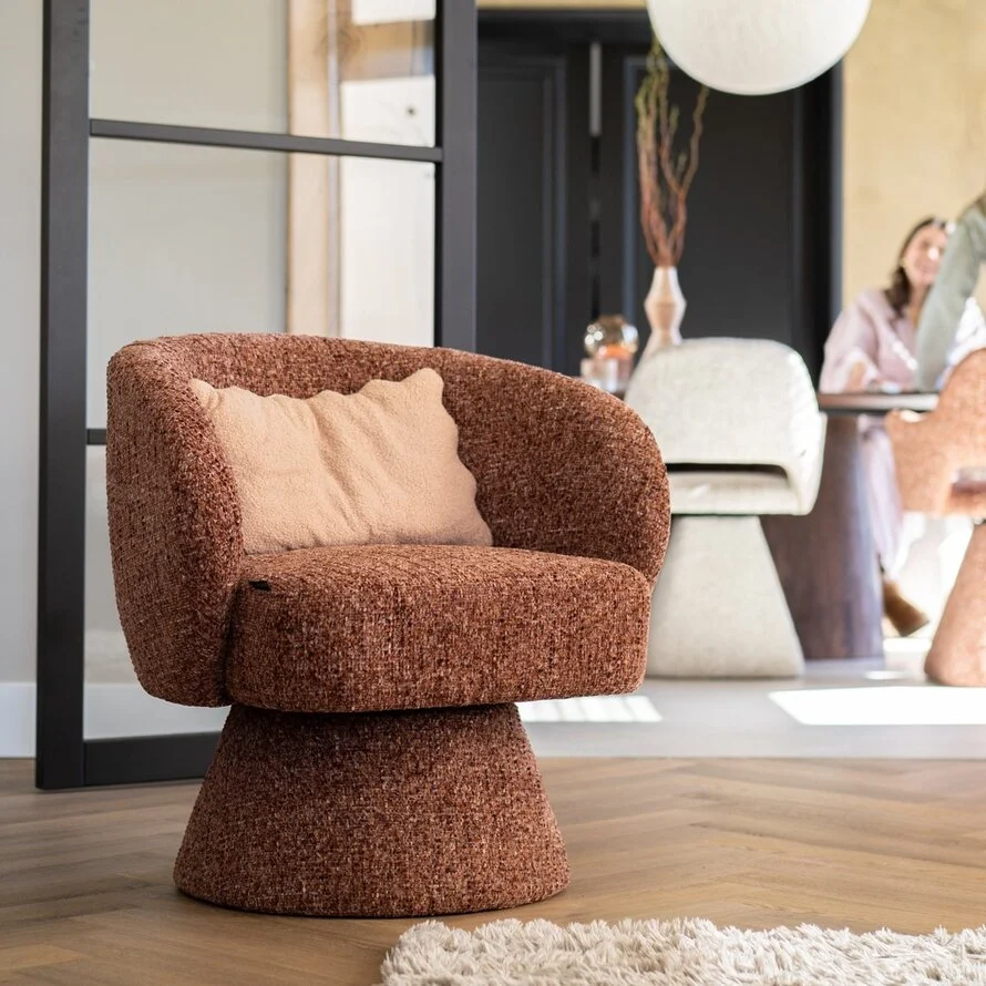 Lenn - draaibare fauteuil in chenille