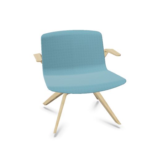 Armchair on wooden base