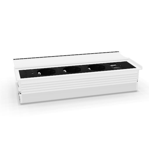 VersaLid white, 3 sockets type F + 1 USB 5v (A+C)+ power cable gst 500 mm