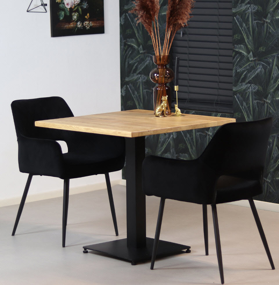 Sven - bistrotafel in eikenhout - 80 x 80 x 75 cm (L x B x H)