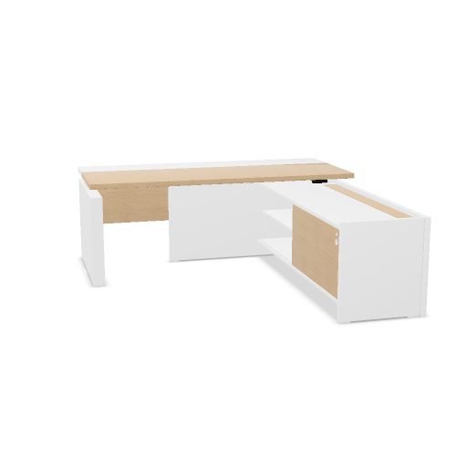 Desk with electric height adjustment - With  service unit H. 65 - Specify power supply: EU / UK / US - Specify R or L - L.200 / D.214 / H.75÷141