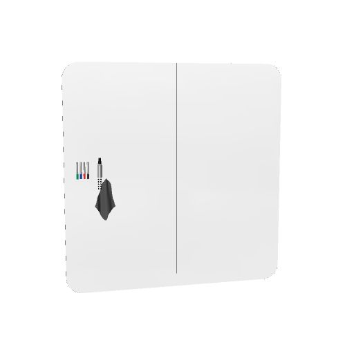 [16006.000@hg_ral9016] Curve Wall whiteboardwand, 198x196 cm, 2 panelen