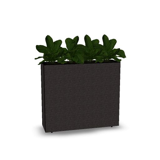 [MATERIALS_SINGLE.FabricCollection=Carlow;MATERIALS_SINGLE.FabricColour=cam_clw01;MATERIALS_SINGLE.FabricGroup=PG1;FRAME.Frame_Colour=RAL9005;OPTIONS_PB.PlantVisibility=PlantsSoil] Akoestische plantenbak - Medium