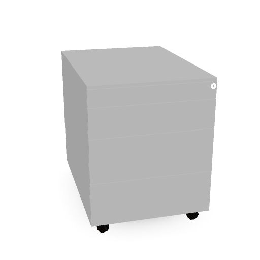 Neutral 3+1 verrijdbaar  3x laden - 1x pennenlade (Aluminium, Breedte)
