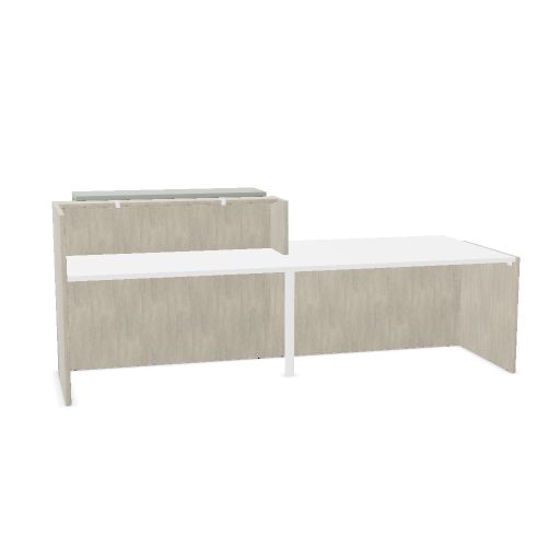 Z2 COMPOSITION 2 WORKSTATIONS AND TERMINAL LOW COUNTER W.286 D.112,5 H.116,5 RIGHT