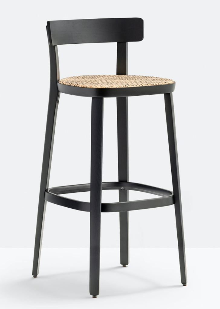 Folk - barstoel - onderstel in hout