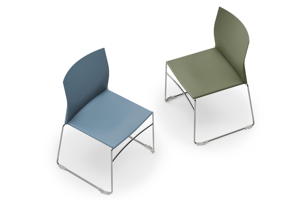 [ABI-Kleur zit/rug-TBA-Kleur onderstel-TBA] Abi - stapelbare projectstoel - onderstel in chroom (Nog te bepalen, Nog te bepalen)